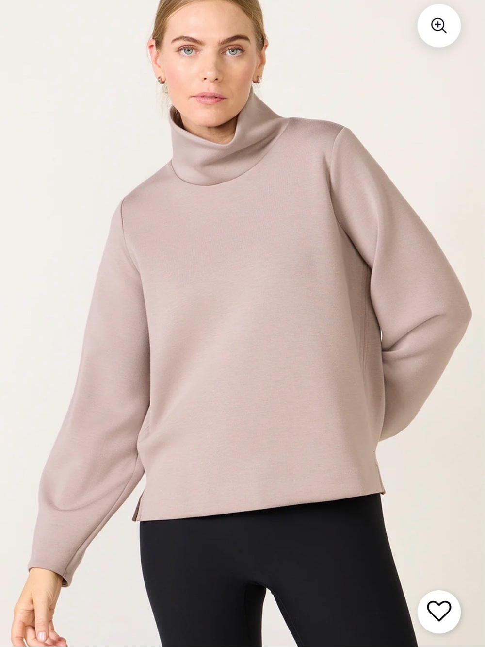 SPANX Air Essentials Luxe Dusty Taupe Turtleneck Top